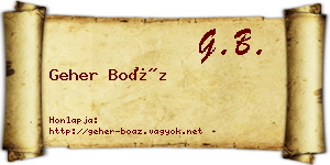 Geher Boáz névjegykártya